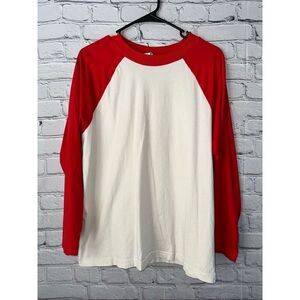 H&M Men’s Medium Red/White Raglan Baseball T-shirt 3/4 Sleeve